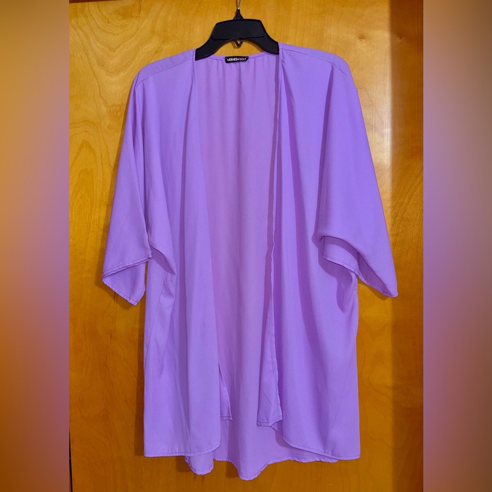 Lavender Open-Front Womens Cardigan Sweater